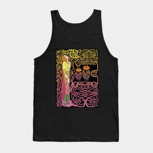 Celtic Girl (pink on black) Tank Top